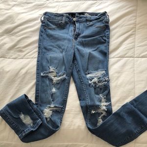 High rise jean leggings